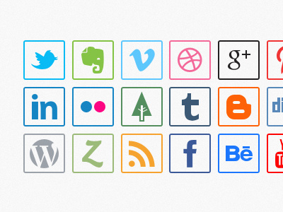 Psd Social Media Icons by Wassim on Dribbble