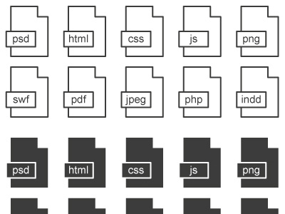 Minimal Black & White File Icons (Ai) download file free icons illustrator minimal psd vector