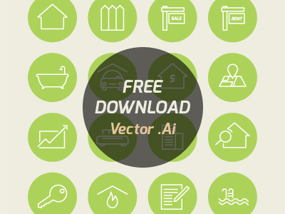 Real Estate Icons (Free) ai download eps icons real estate vector