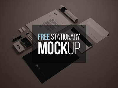 Stationary Mockup (Free) branding download free mockup psd stationary vector