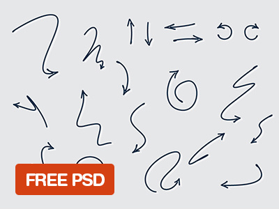 Free Vector Hand Drawn Arrows arrow download drawn free freebie hand psd vector