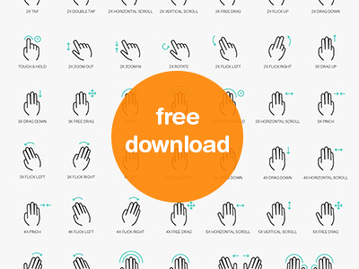 Gesture Icons devices download free freebie gesture icons