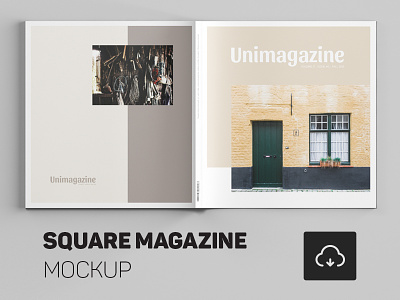 Square Magazine Mockup - PSD FREE