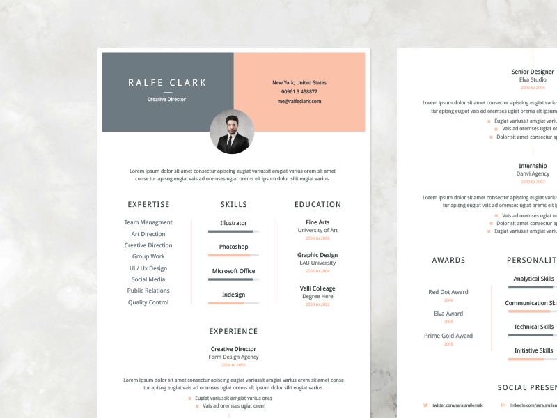 Free Resume Template by Wassim on Dribbble