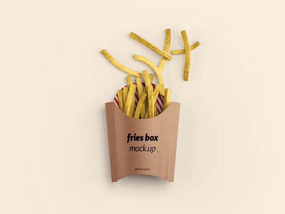 Fries Box Mockup - PSD box free freebie fries mocku up mockup package photoshop psd