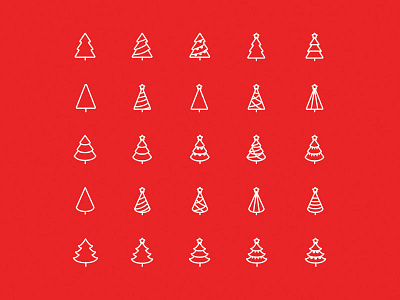 Christmas Trees Icons - Vector .Ai christmas design download free freebie icon icons line tree