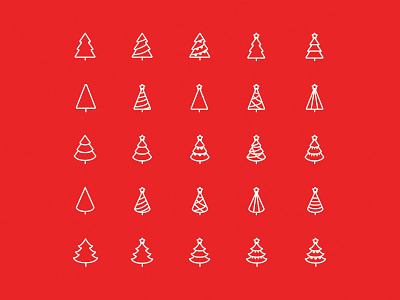 Christmas Trees Icons - Vector .Ai