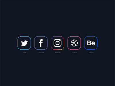 Minimal Social Media Icons 2018