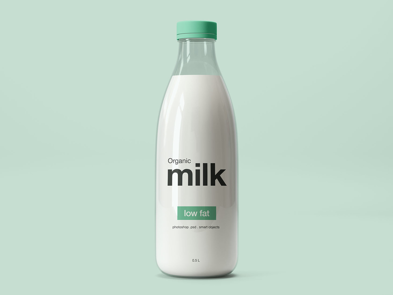 Milk Bottle Mockup (PSD) by Wassim on Dribbble