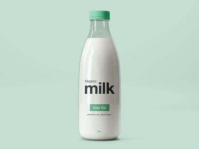 Milk Bottle Mockup (PSD)