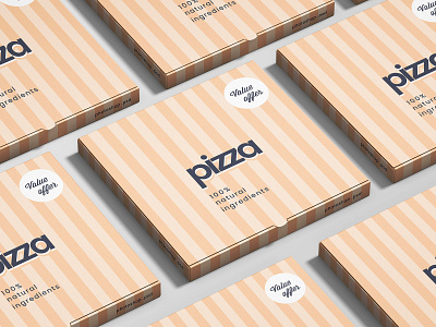 Free Pizza Package Box Mockup