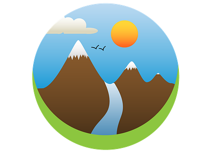 Simple Mountain Logo design flat illustration minimal vector