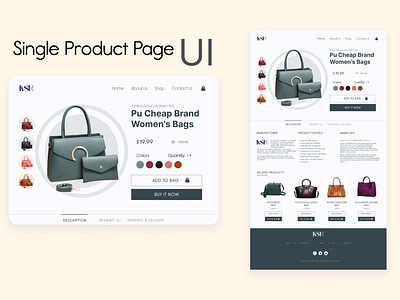 Single Product Page UI by Mufid Arefin on Dribbble