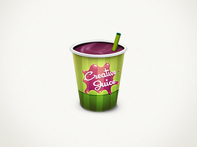 Creative Juice cup icon juice straw