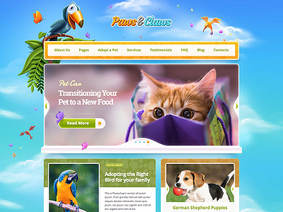 Paws & Claws, Pet Clinic clinic pet webdesign website wordpress