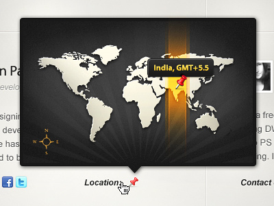 Location for our WP Professionals location pin timezone world map