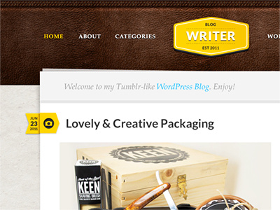 Blog Writer layout blog leather wordpress writer