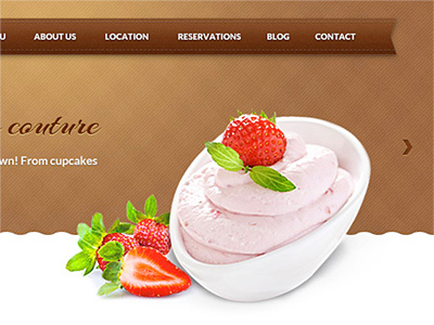Cafe Lounge Homepage coffee header strawberries sweets website wordpress