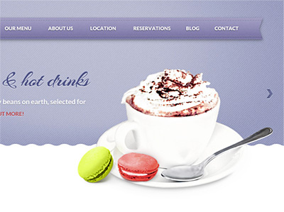 Cafe Lounge Purple variation coffee header homepage wordpress