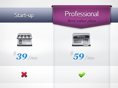 Envision checkmark icon pricing page table