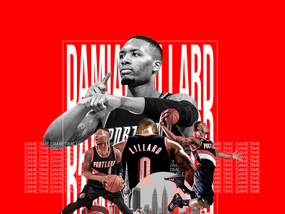 Dame Time design digital collage nba playoffs nba poster typography