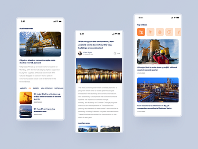 NRG News App app concept design ios minimal ui ux