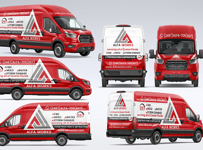 MOCKUP SPRINTER VAN ALFA WORKS branding branding design mockup vehicle