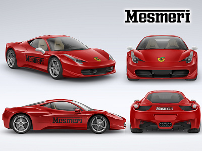 MOCKUP VEHICLE FERRARI MESMERI branding branding design mockup photoshop vehicle