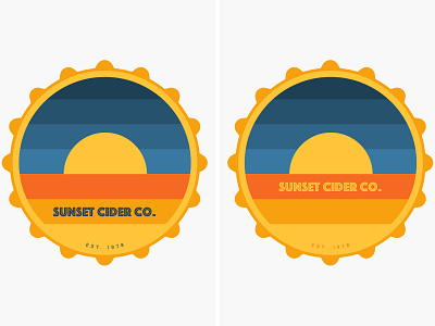 Sunset Cider Co. bottle cap branding color identity logo