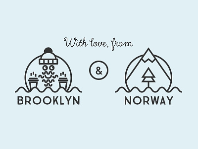 With love, from Brooklyn & Norway brooklyn illustration line art norway