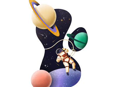 Space Man design galaxy illustration ipad pro procreate procreate app shaka space spaceman
