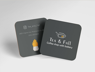 Business card | Coffee/tea shop & bakery autumn bakery branding business card coffee design fall illustration logo paper vector