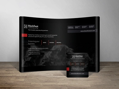 Blackfoot Cybersecurity Exhibition Popup brand brand design brand identity branding branding design cybersecurity design designs exhibit design exhibition exhibition booth design exhibition design graphic design print print design security