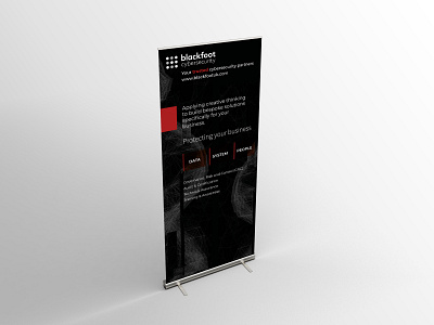 Blackfoot Cybersecurity Exhibition Rollup Banner brand brand design brand identity branding branding design cybersecurity design designs exhibit design exhibition exhibition design graphic design print print design roll up banner roll up banner design rollup rollup banner security