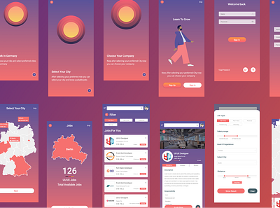Job Search Platforms Mobile App adobe photoshop adobe xd adobexd design germany job search job seekers jobs mobile mobile app mobile app design mobile design mobile ui ui webdesign