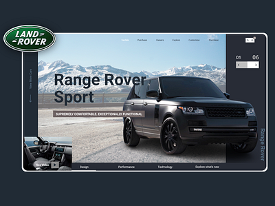 Range Rover Sport car website land rover range rover range rover sport range rover sport uiux design