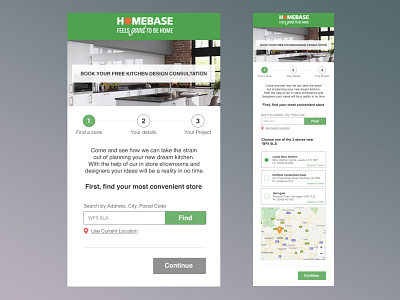 Homebase 'Find a store' Device Design