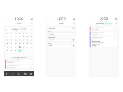 Calendar App Design adobe photoshop app application calendar calendar app design flat icon identity lettering minimal mobile mobile app photoshop type ui ux web website