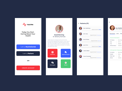 Nutritionist App figma flat interaction minimal mobile mobile app design typography uidesign uxdesign