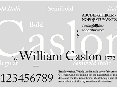 Type Families Poster Series- Caslon