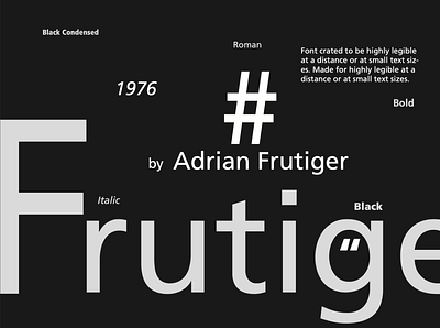 Type Families Poster Series- Frutiger font indesign poster type