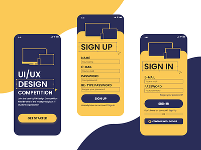 Competition Sign Up Page dailyui interface mobile ui signin signup ui uidesign uiux uiuxdesign