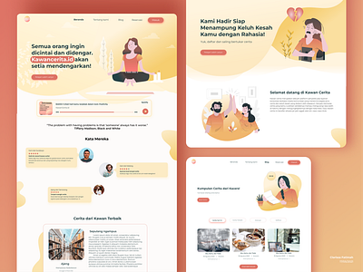 Kawan Cerita Website branding consulting exploration orange ui ui design web design