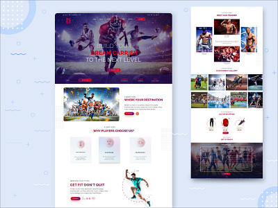 Sports club website design landing page design landing page ui responsive website design sports sports website ui ux web ui design website website design