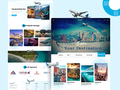 Travel website landing page