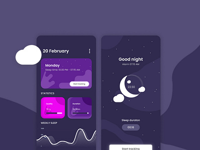 A sleep tracker app design icon ui ux