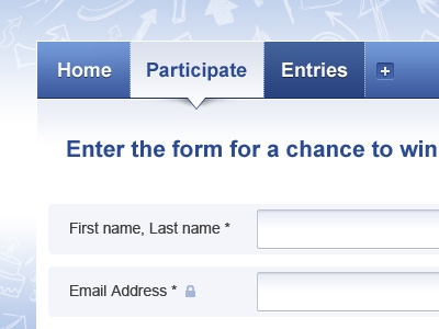 Simple UI for Facebook app buttons fb interface menu simple sweepstakes ui
