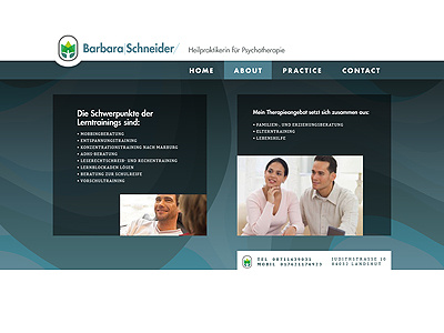 Website Design layout page psychotherapy web