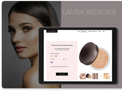 Redesign concept for Laura Mercier beauty brand branding cosmetics design makeup minimal treatment ui ux web website