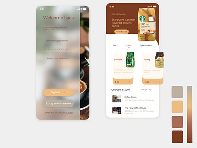 Coffee App app brand coffee design mobile mobileui page ui ux